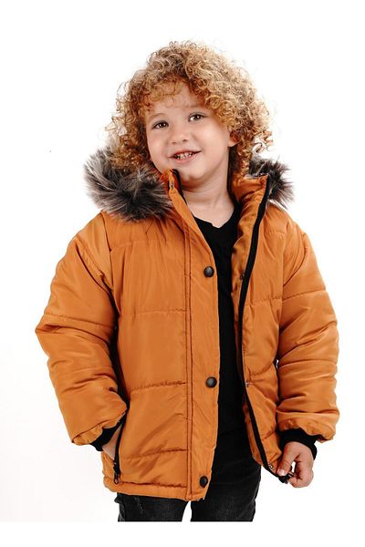 TRENDİMİZBİR Boy's Fur Hat Coat