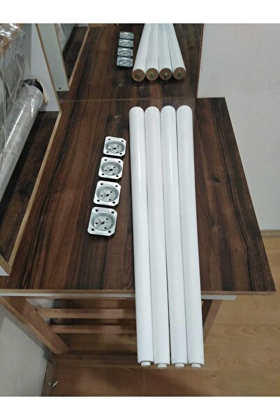YILMAZ 70 cm 5 lik Ahşap konik ayak Beyaz