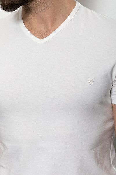 Mcr Plain Super Slim Fit V-Neck Basic Men's T-Shirt Ecru - 36361.17Y