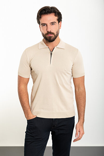 Mcr Прямий Slim Fit Застібка-блискавка Поло-комір Чоловічий трикотажний футбо...