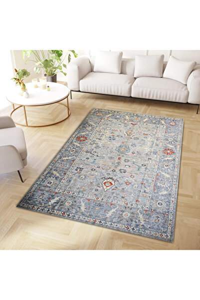 Rugs Modern Halı Colecția Mete Tonuri albastru-gri cu motive tradiționale și ...
