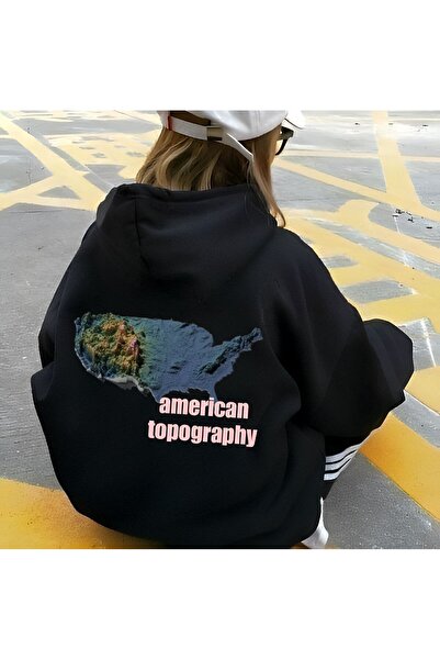 MAYDAY CULTURE Μαύρο φούτερ USA America - Ελαφρύ, με κουκούλα, τριών κλωστών,...