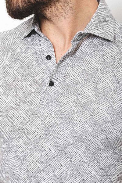 Mcr Ανδρικό μπλουζάκι με μοτίβο Slim Fit Polo Neck Ecru - 36716.22y
