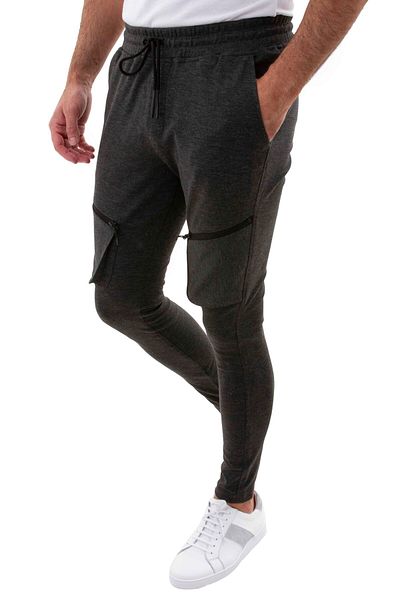 Mcr Slim Fit Men's Tracksuit with Cargo Pocket Anthracite - 17135.21Y