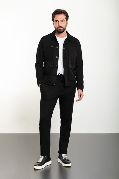 Mcr Striped Slim Fit Men's Coat Trousers Suit Black - 17150.24Y