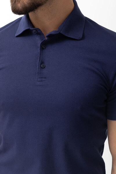 Mcr Ανδρικό μπλουζάκι Duz Slim Fit Polo Neck Navy Blue - 36693.22Y