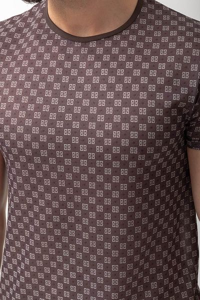 Mcr Patterned Slim Fit Crew Neck Men's T-Shirt Brown - 36699.22Y