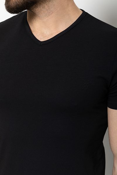 Mcr Plain Super Slim Fit V-Neck Basic Men's T-Shirt Black - 36361.17Y