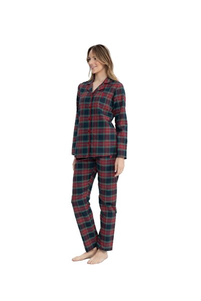 U.S. Polo Assn. U.S. Polo Assn. Kadın Boydan Patlı Ekoseli Ev Giyim Pijama KA81.B.1.ONN.IE.7.CL.1.DE3.0.TKEK28