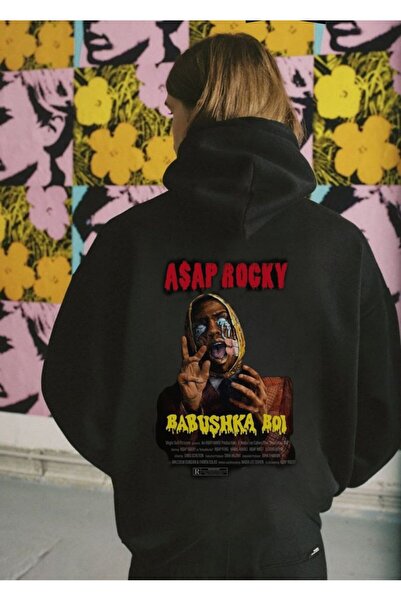 MAYDAY CULTURE Hanorac negru Asap Rocky - ușor, cu glugă, trei fire /Produs d...