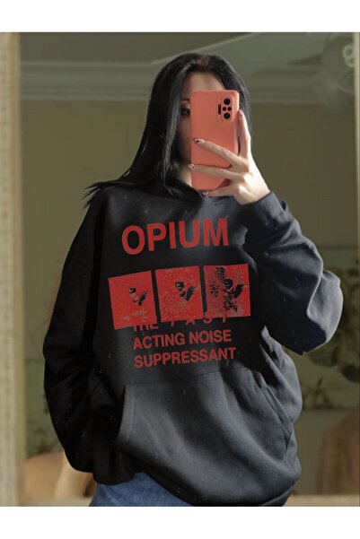 MAYDAY CULTURE سويت شيرت أسود خفيف الوزن فضفاض بثلاثة خيوط / منتج عارضة أزياء...