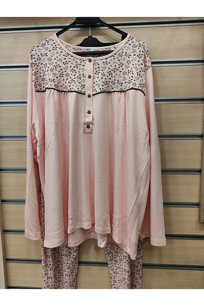 Nena Long Sleeve 100% Cotton Extra Large Size Women's Pajamas Set
