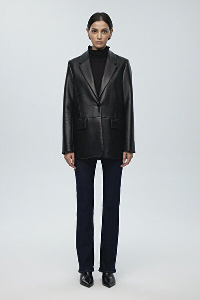 Mavi M1110494-900 Kadın Pu Blazer Ceket
