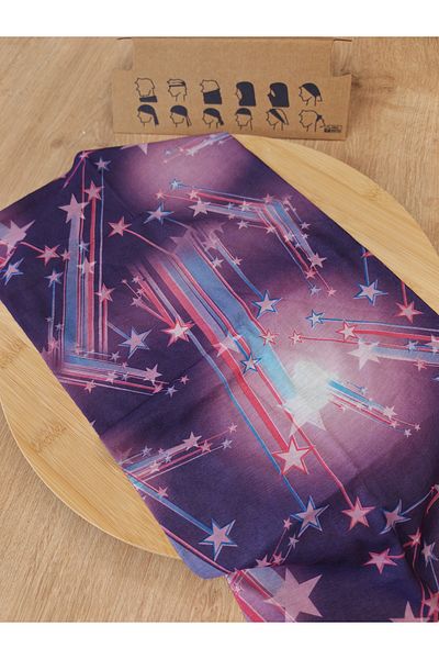 Sou atölye Purple Star Motorcycle and Bicycle Baf, Buff, Scarf and Neck Collar