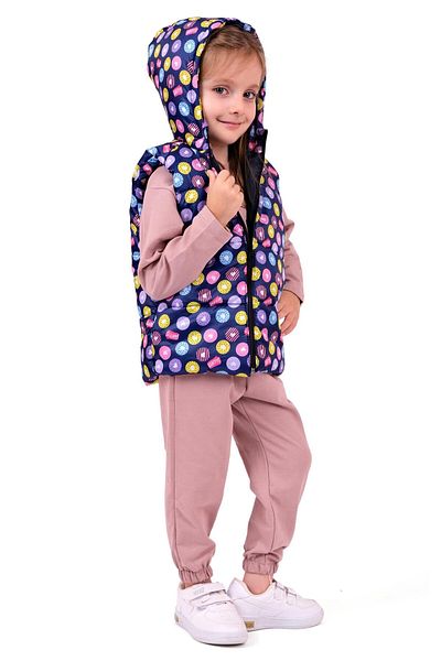 TRENDİMİZBİR Baby Girl Sweet Written Hooded Vest Set - Dried Rose