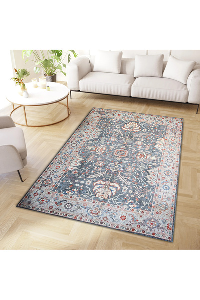 Rugs Modern Halı Mete Collection Gray Beige Themed Traditional Motifs and Flo...
