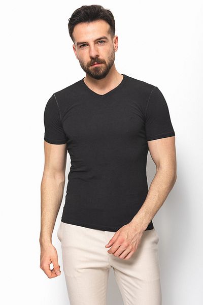 Mcr Plain Super Slim Fit V-Neck Basic Men's T-Shirt Anthracite - 36361.17Y