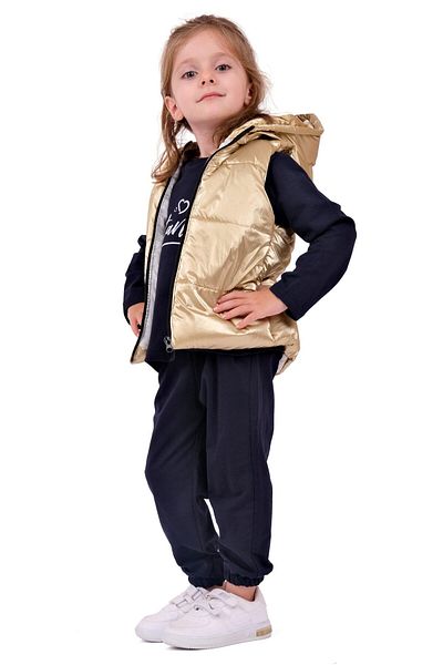 TRENDİMİZBİR Baby Girl Istanbul Hooded Vest Set - Yellow