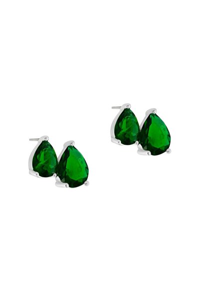 Merano Design Yeşil Damla Taşlı Küpe