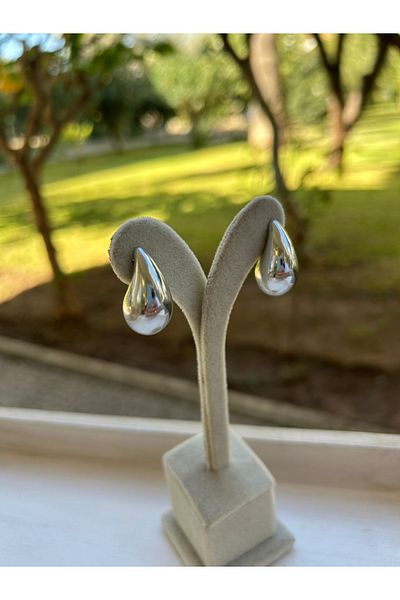 Moonjy Silver Mini Bottega - Steel Drop Earrings (Pair)