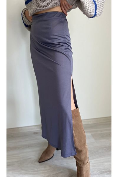 VOL Long Slit High Waist Skirt