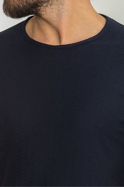 Mcr Patterned Slim Fit Crew Neck Men's T-Shirt Navy Blue - 36785.23Y