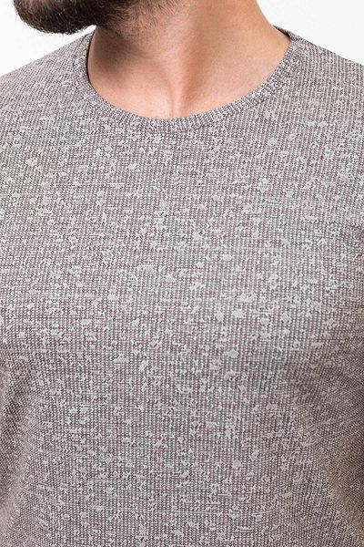 Mcr Patterned Slim Fit Crew Neck Men's T-Shirt Brown-Ecru - 36799.23Y