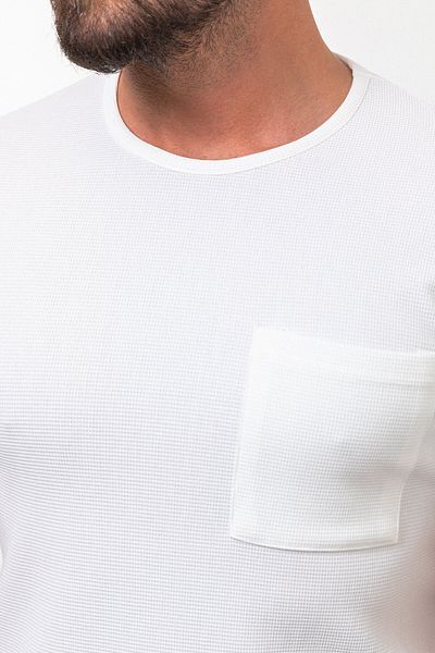 Mcr Patterned Slim Fit Crew Neck Basic Men's T-Shirt Ecru - 36800.23Y