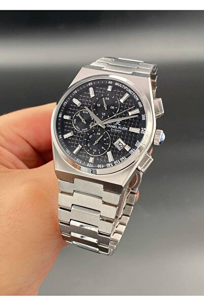 Daniel Klein Erkek Kol Saati Çelik kordon 3 ATM Su Geçirmez Gümüş Siyah Renk ...