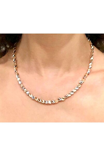 Çelik Kare Boncuk Kolye