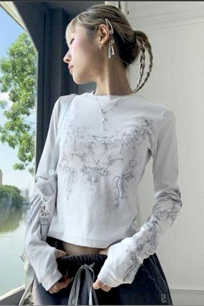 Köstebek Heart Punk Cyber Grunge Long Sleeve Sweatshirt