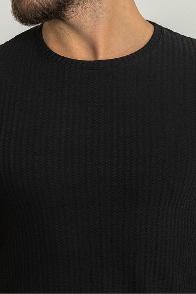 Mcr Striped Black Color Slim Fit Crew Neck Men's T-Shirt