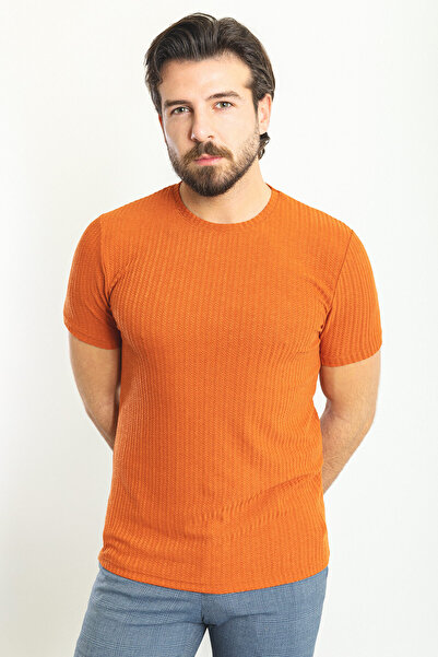 Mcr Смугаста футболка Slim Fit з велосипедним коміром для чоловіків, колір це...