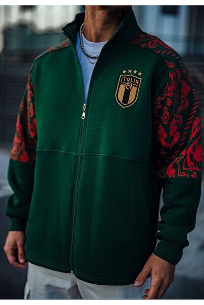 bergibo Ιταλία Oversize Ζακέτα με φερμουάρ 100% χτενισμένο βαμβακερό - 3 νήματα Shardon Ποιότητα Unisex Sports Cardigan