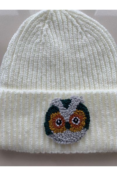 byebruketenci Christmas Gift - Cream Owl Beret Punch Hat