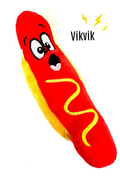 Tasma Market Sausage Shaped Plush Teething Dog Toy with Sound