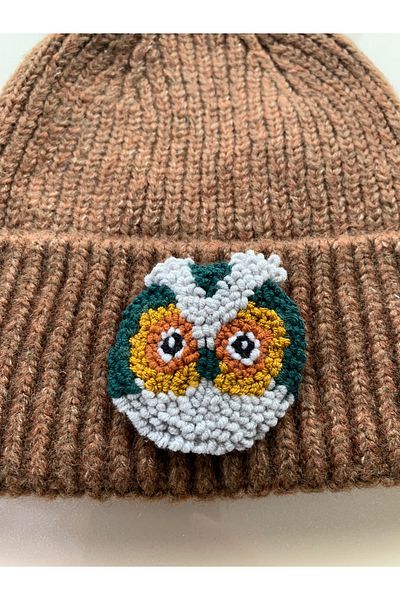 byebruketenci New Year's Gift - Brown Owl Beret Punch Hat