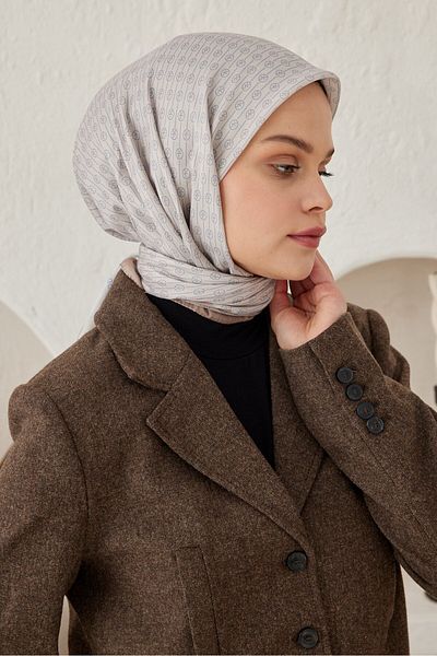 Modakaşmir Linear Circle Mk Cotton Scarf