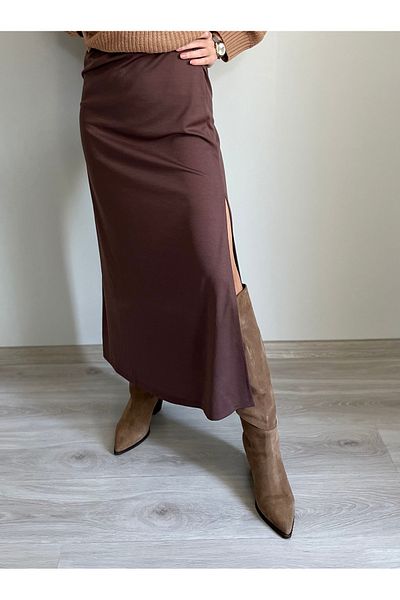 VOL Long Slit High Waist Skirt