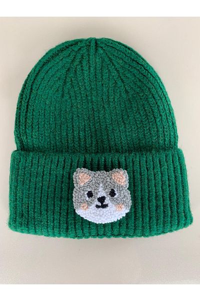 byebruketenci Green Beret Cat Punch Detailed Hat Christmas Gift
