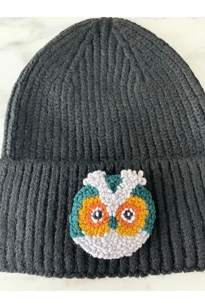 byebruketenci Black Owl Beret Punch Hat Christmas Gift