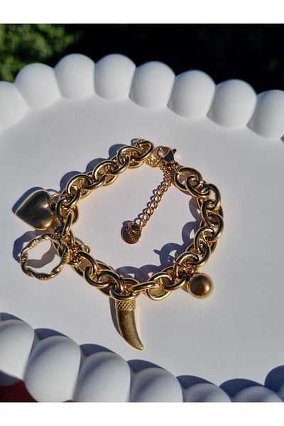 LİLİA Steel Heart Charm Bracelet