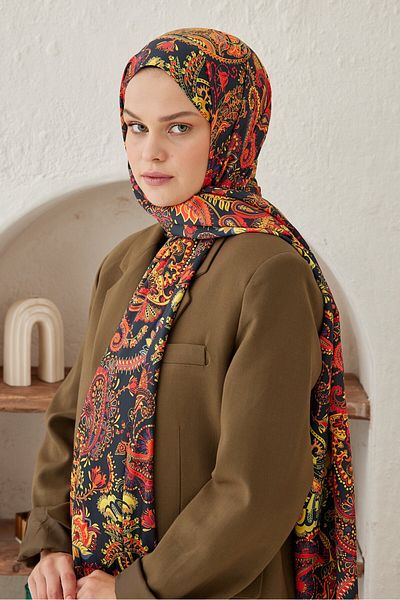 Modakaşmir Moire Patterned Silky Shawl