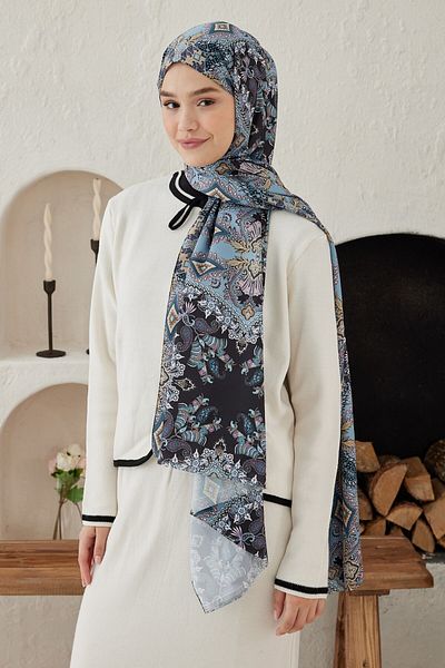Modakaşmir Pleat Patterned Silky Shawl