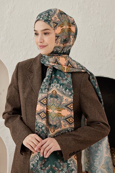 Modakaşmir Pleat Patterned Silky Shawl