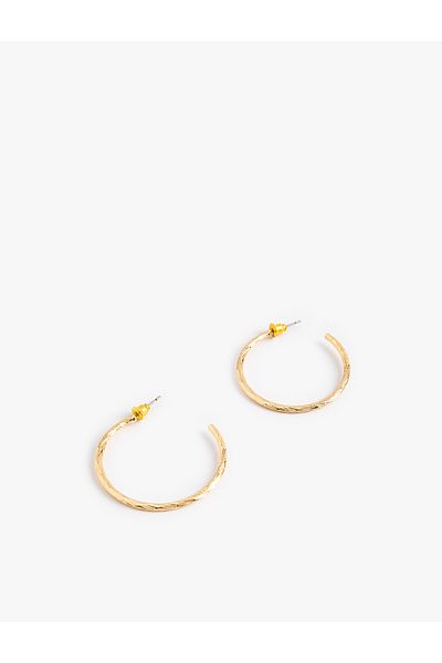 Koton Stylish Hoop Earrings with Bead Detail