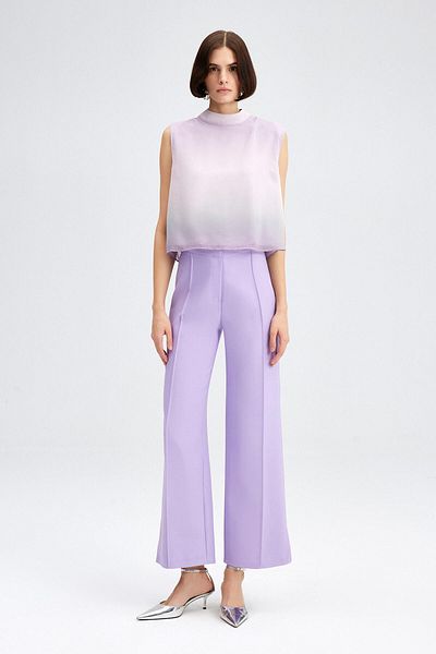 Touché Privé ARMLESS STAND COLLAR CHIFFON BLUZ