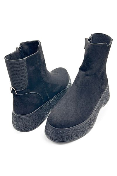 MAGGIO Black Suede Women's Boots - High Platform Sole