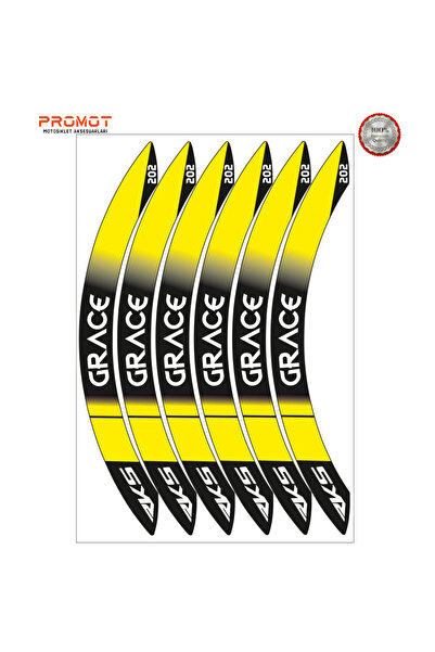 PROMOT RKS GRACE 202 UYUMLU JANT ŞERİDİ Motosiklet Aksesuar Jant Sticker 5