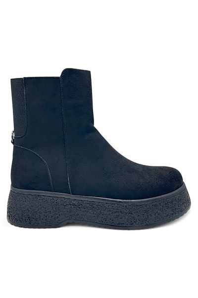 MAGGIO Black Suede Women's Boots - High Platform Sole